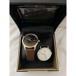 AKRIBOS XXIV Men’s 2 Piece Watch Bundle 2 Watches His and Hers Unisex Smart
